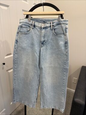 GAP High Rise Stride Ankle Acid wash light Blue Wide-Leg Jeans
